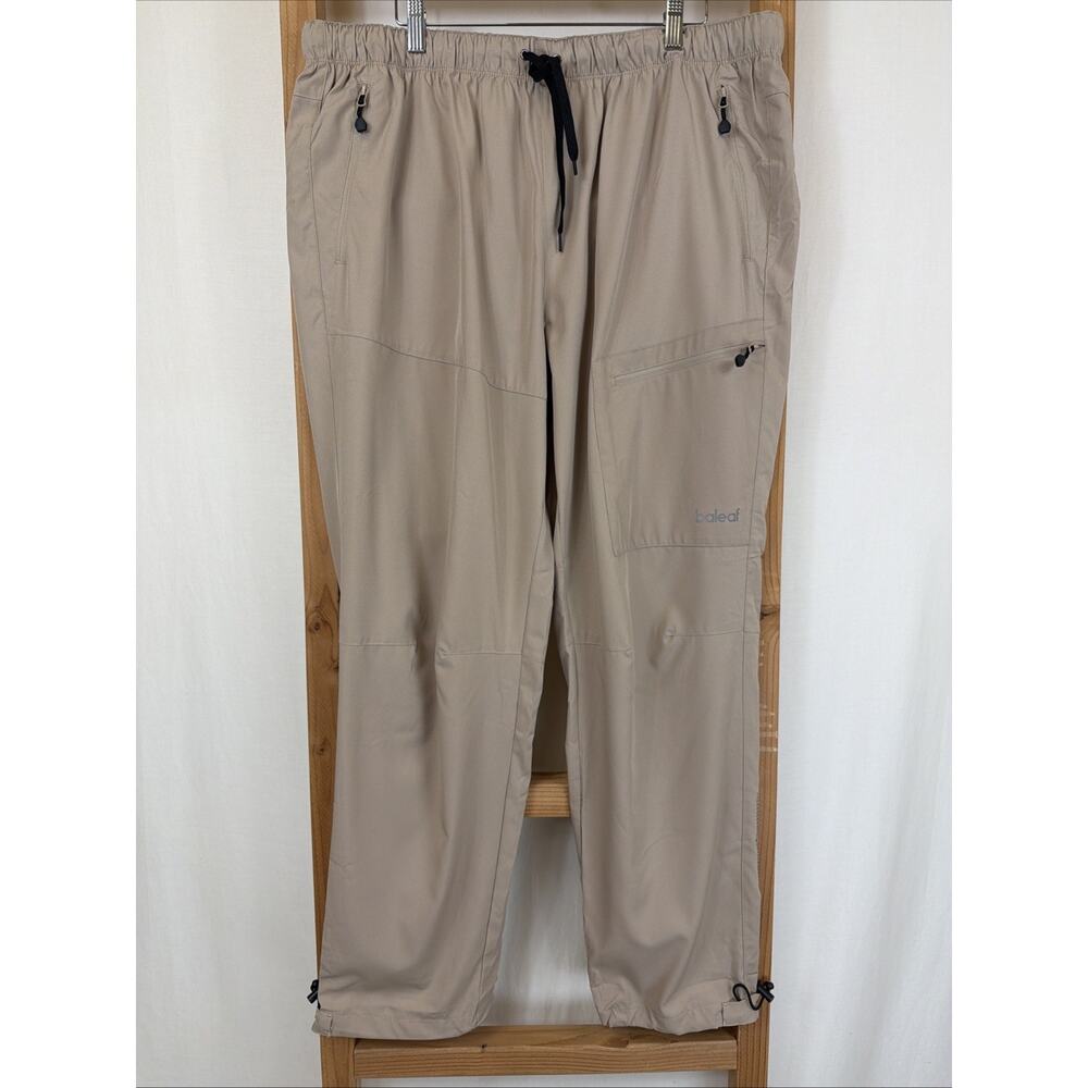 NWT Baleaf Khaki Zipper Pockets Adjustable Hem Activewear Pants #1449 Size 2X